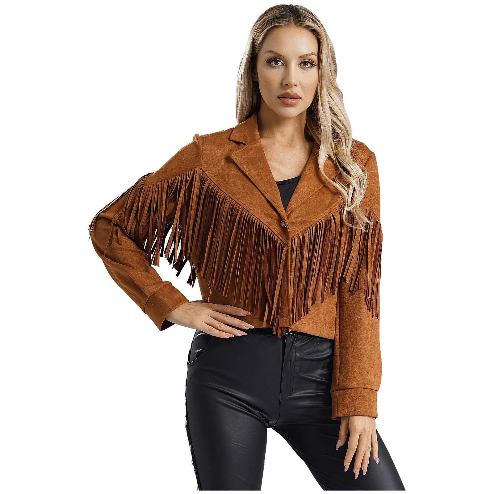 Женские куртки из искусственной замши с бахромой пальто винтажная верхняя