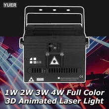 1W 2W 3W 4W With ILDA Stage 3D Animation Scanner DJ Laser Light DMX Beam Projector Bar Club Disco Christmas Party Wedding Show