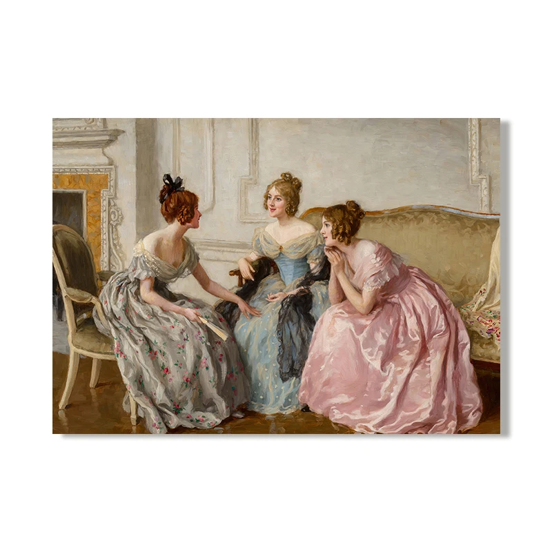 

Женская картина маслом в викторианском стиле, постер на холсте для античных девушек, искусственное настенное украшение, Картина на холсте, картины