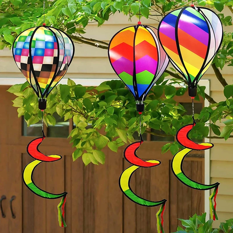 

Balloon Wind Spinner Rainbow Hanging Wind Twister Outdoor Windmill Garden Front Yard Home Festival Celebration Party Decor