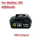 100% Оригинальный Makita 18 в 6000 мАч перезаряжаемый аккумулятор для электроинструментов со светодиодом Li-Ion Замена LXT BL1860B BL1860 BL1850 BL 1830
