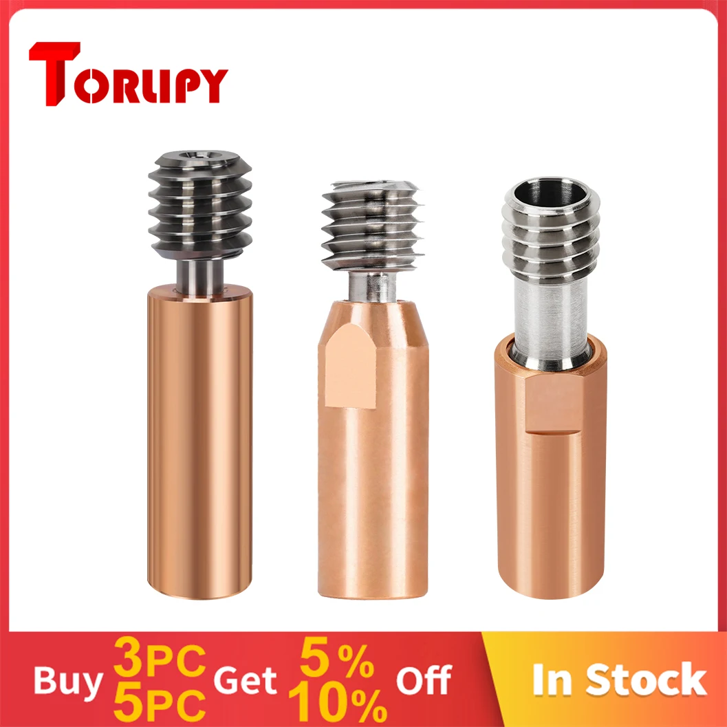 

Torlipy Bi-Metal Heatbreak CR10 Bimetal Heat Break For Ender 3/5 CR10S Hotend 3D Printer Throat Titanium Alloy Copper Smooth