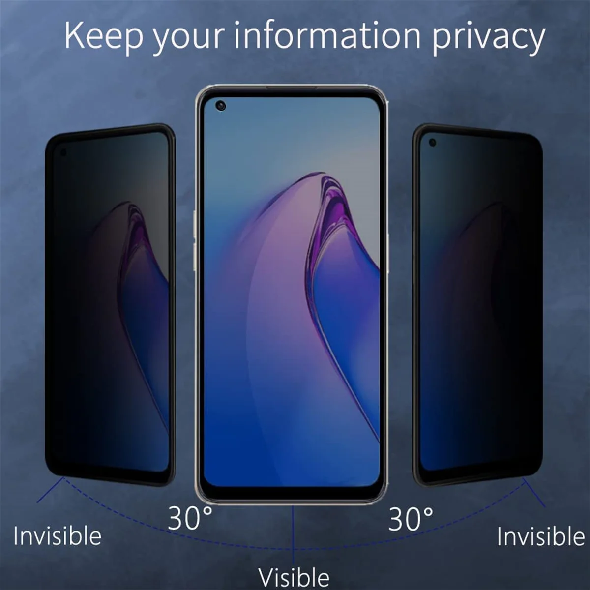 Противошпионская защита для экрана OPPO A78 4G закаленное стекло конфиденциальности