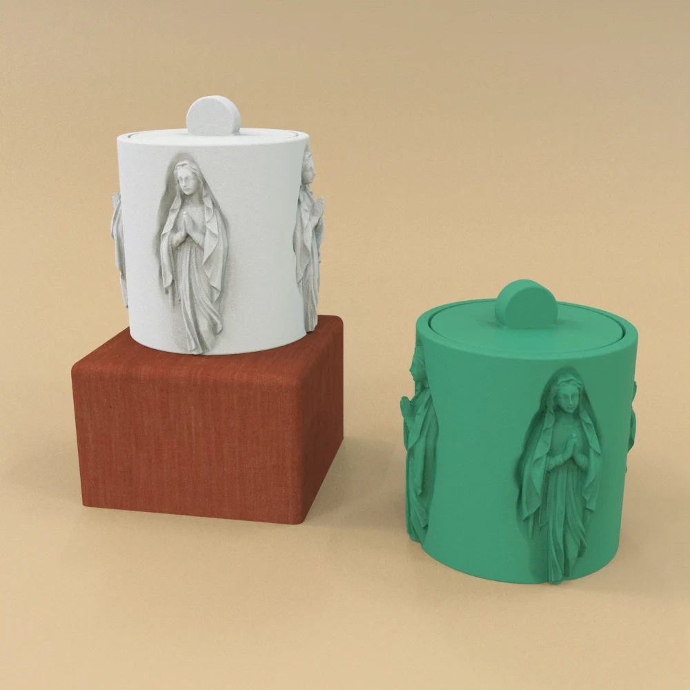 Бетонный воск Европейский рельефный дизайн форма для коробки с крышкой свечей