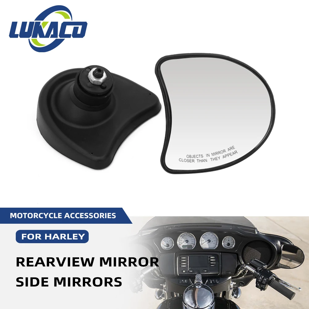 

Черное внутреннее обтекатель для зеркала заднего вида мотоцикла, боковое заднее крепление для Harley Touring Street Electra Glide FLHT FLHX 1996-2013