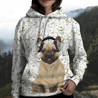 great music with french bulldog 3d printed hoodies unisex pullovers funny dog hoodie casual street tracksuit