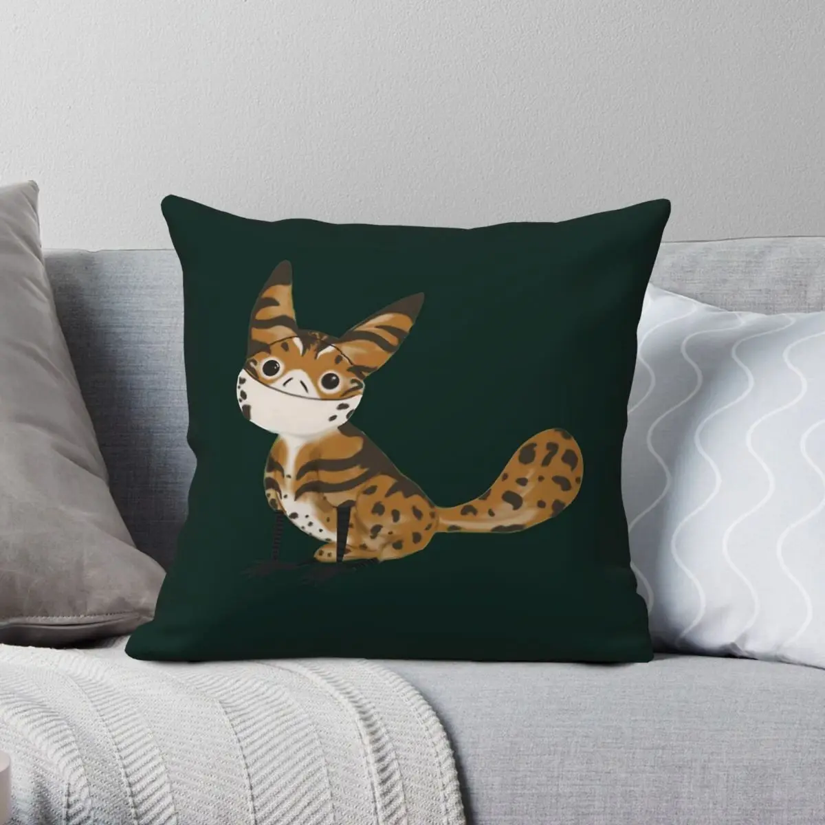 Фото Квадратная наволочка Loth Cat Loth-cat, полиэстер, лен, бархат, декор на молнии с принтом, чехол для диванной подушки, оптовая продажа №1