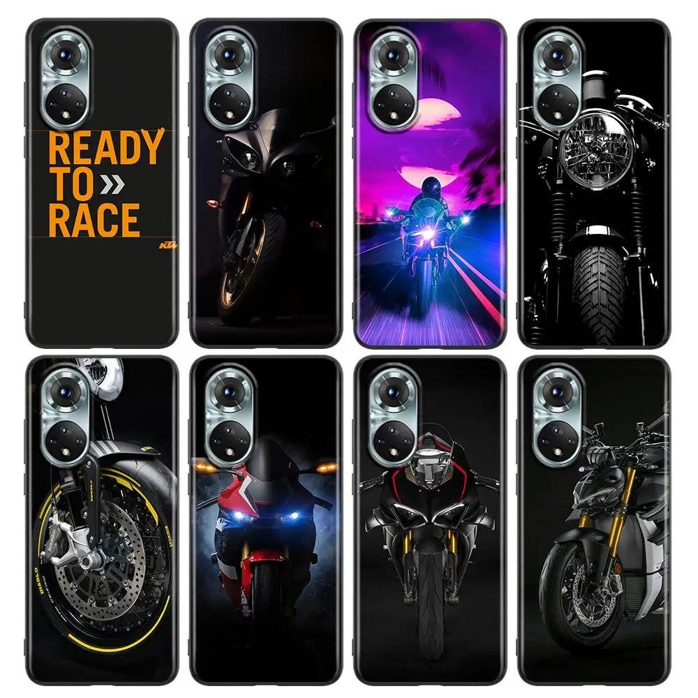

Cool Motorcycle Phone Case for Honor X8 60 8X 9X 50 30i 21i 20 9A Play Nova 8i 9 SE Y60 Magic4 Pro Lite Silicone Case