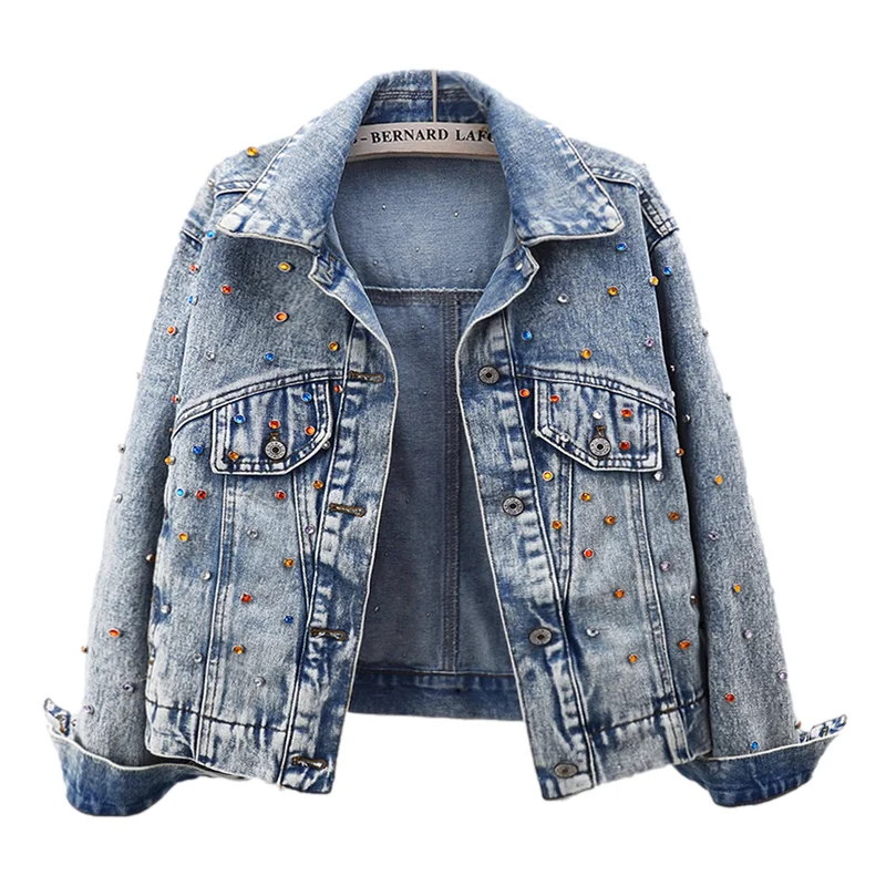 

Куртка женская джинсовая с большими карманами, облегающая короткая ковбойская верхняя одежда из денима, разные цвета, уличная одежда