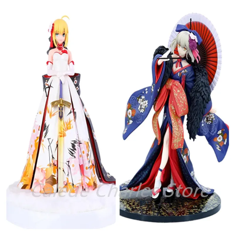 

26cm Anime Figure Fate Grand Order FGO Kimono Saber Altria Pendragon PVC Action Figure Model Toy Gift