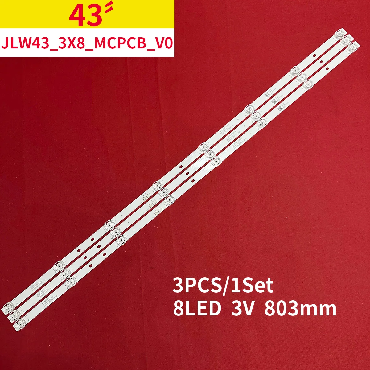 Светодиодная лента 3 шт 8 ламп для jlw43 _ 3x8 MCPCB 0 DSM JLW 43 0D20 DSMLED
