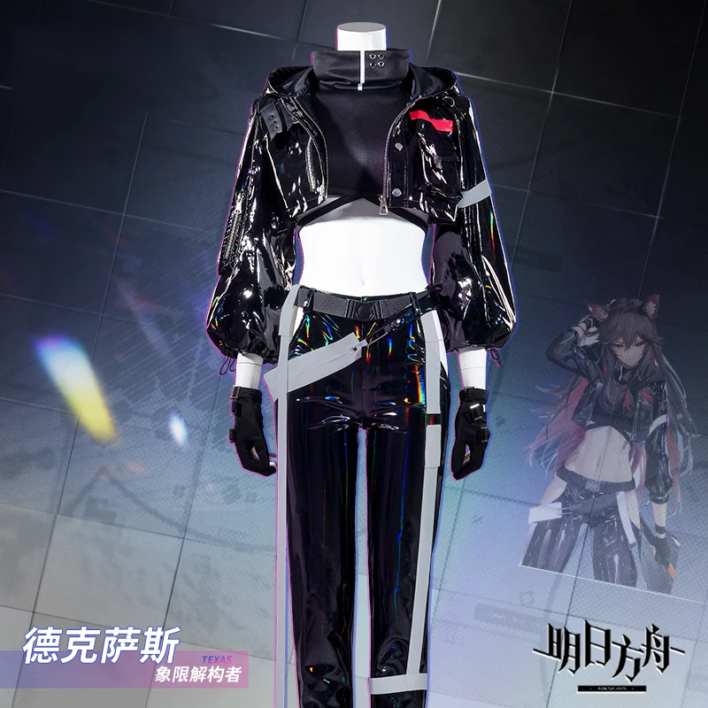 

InYOYO Game Arknights Texas Music Synesthesia Cosplay Costume Black Fashion Uniforms Top Pants Halloween Party Outfit New