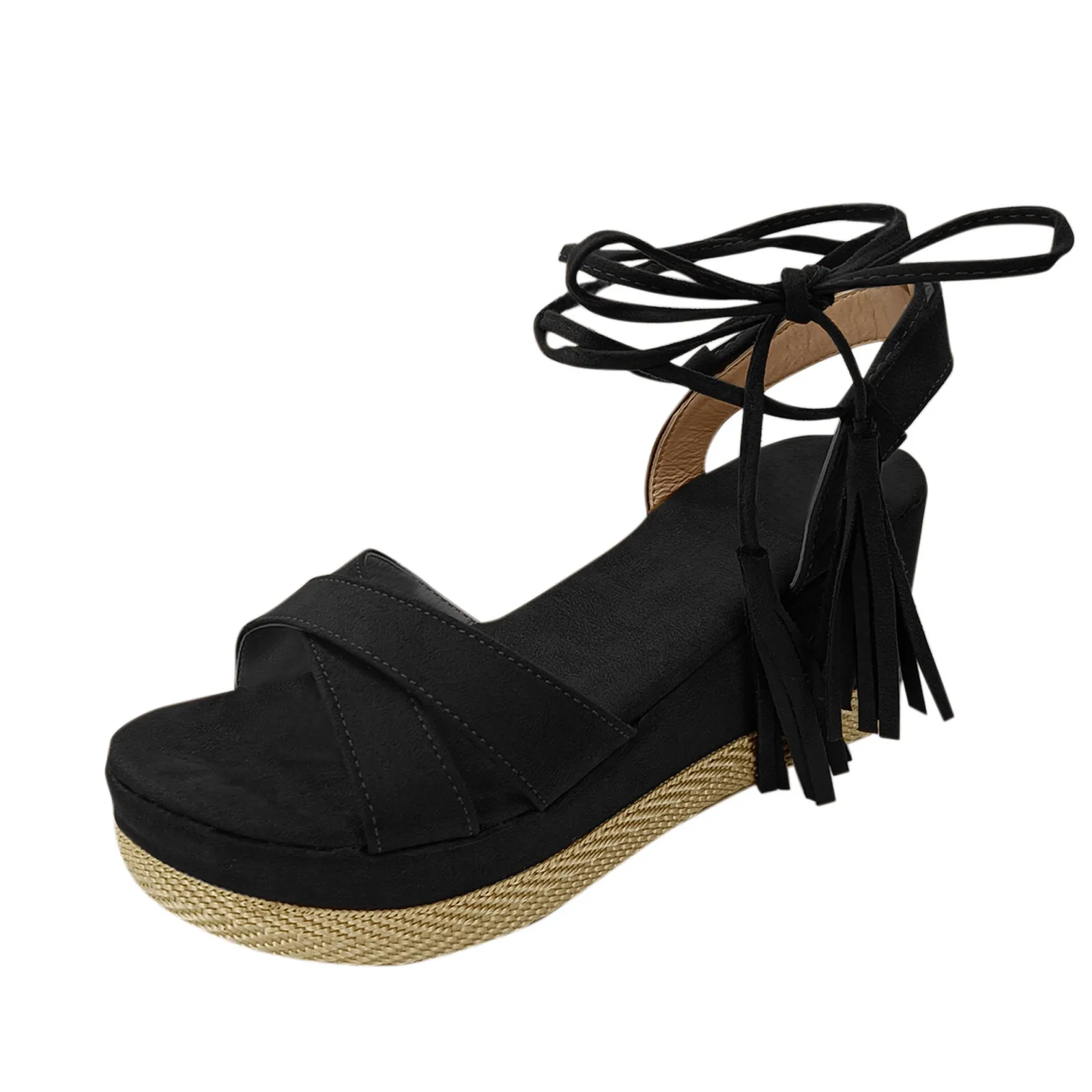 

Сандалии женские на танкетке, Босоножки с открытым носком, кружевные, в стиле ретро, летние туфли