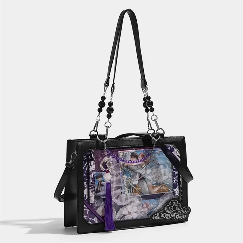 Сумка-тоут из искусственной кожи с жемчугом Y2k Dragon японская комбинированная