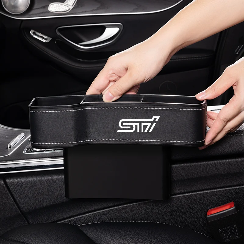 

High Capacity Leather Organizer Car Front Seat Gap Storage Boxes For Subaru STI impreza XT WRX Car Accessories