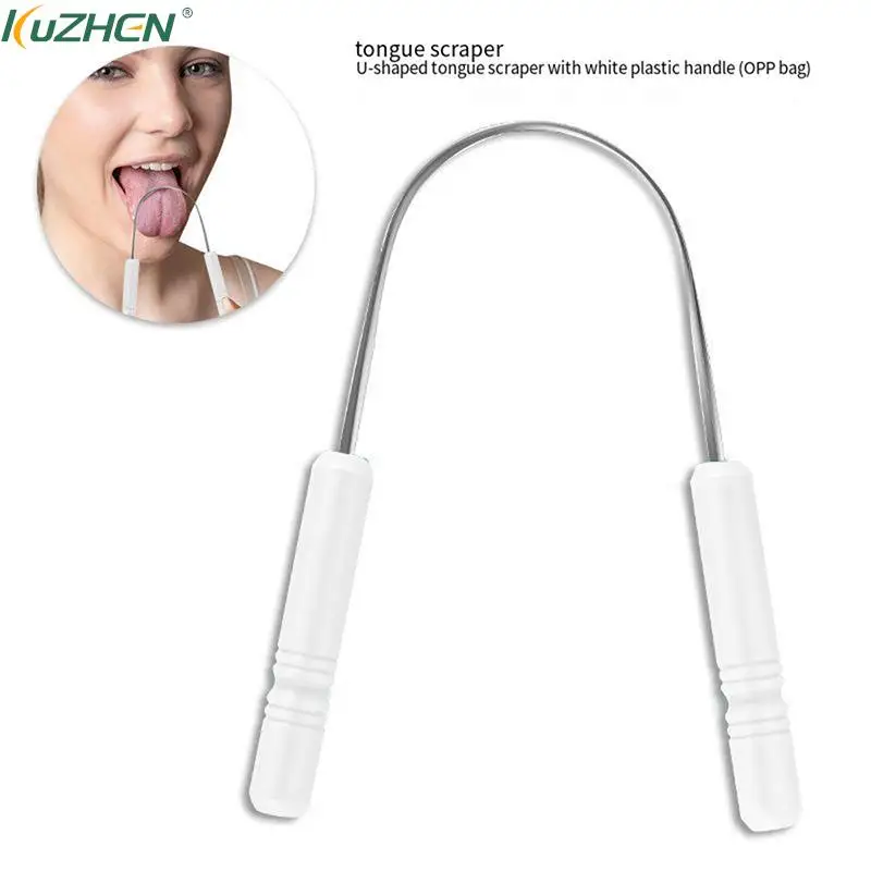 

Stainless Steel Tongue Scraper Metal Tongue Fresh Breath Cleaning Coated Toothbrush Oral Hygiene Oral Health Cleaning Tools 1pc