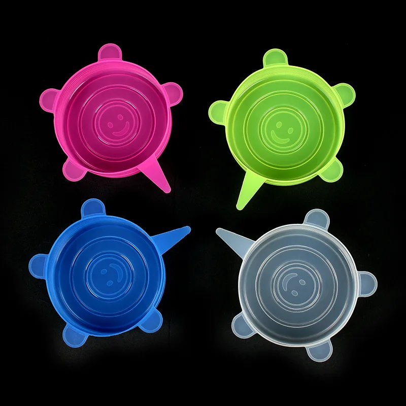 

Food Grade Silicone Stretch Lids 6 Pack Reusable Durable and Expendable Lids Covers for Fresh Food Leftovers Keep Food Fresh