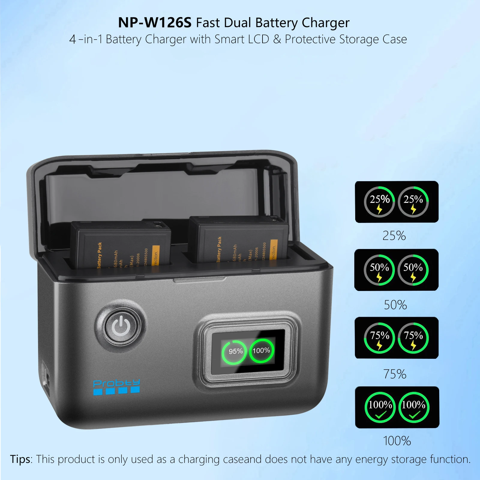 Фото Аккумулятор NP-W126S NP W126 1500 мАч с быстрым зарядным устройством для ЖК-дисплея для Fujifilm Fuji XT20 XT3 XPro1 X-PRO2 XT30II XM5 X100VI X100V XS10 XT30 №3