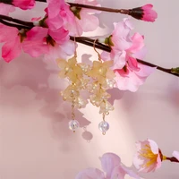 handmade lily of the valley tassel pendant earrings petal fairy earrings spring y2k2022 trend