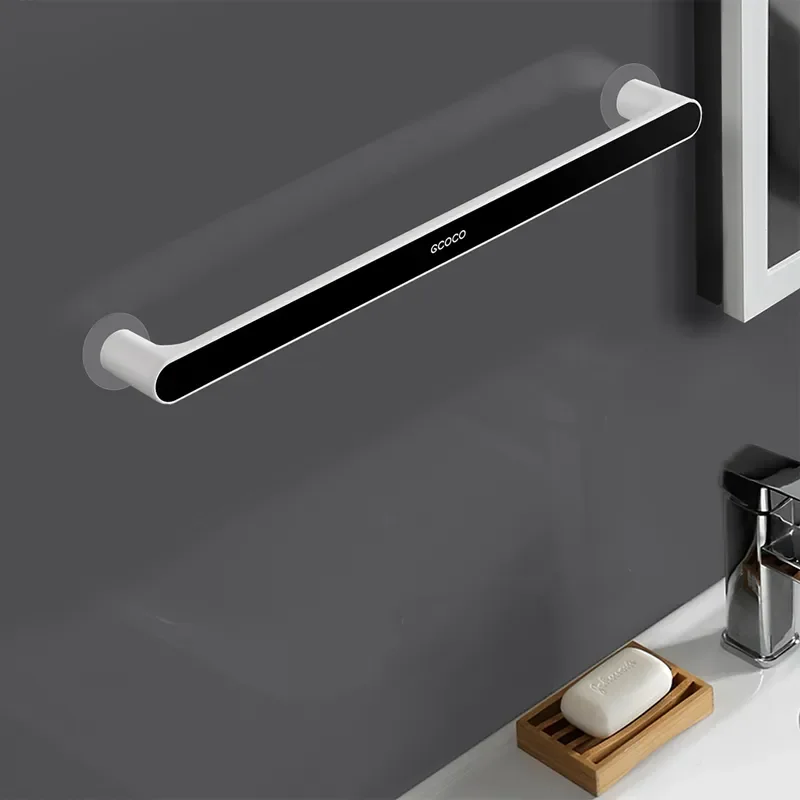 

2023 ECOCO Self-adhesive Towel Bar Holder for Bathroom without Drilling Kitchen Wipes Shelf Organizer Door Wall Mounted Slippers
