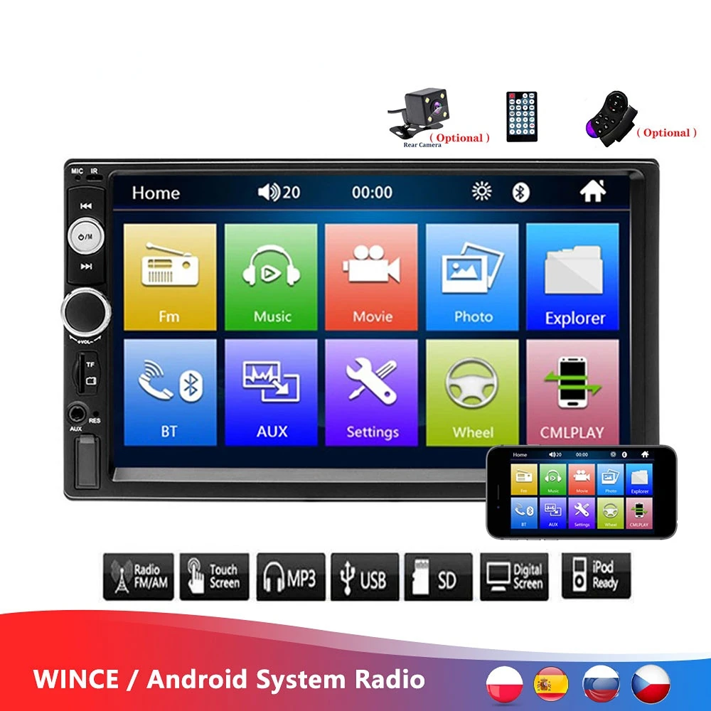 

Автомагнитола 2 din, мультимедийный плеер с 7 "сенсорным экраном, для Volkswagen, Nissan, Hyundai