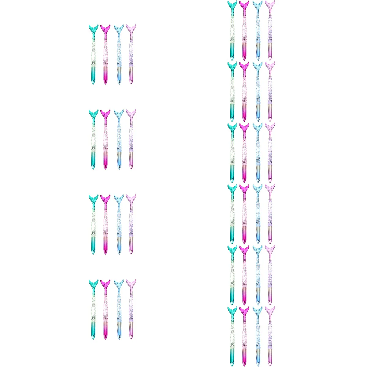 

40 шт. гелевые ручки, шариковая ручка для детей, шариковая ручка русалки, студенческие канцелярские принадлежности, черные пластиковые шариковые ручки 15,5x2,5x1 см