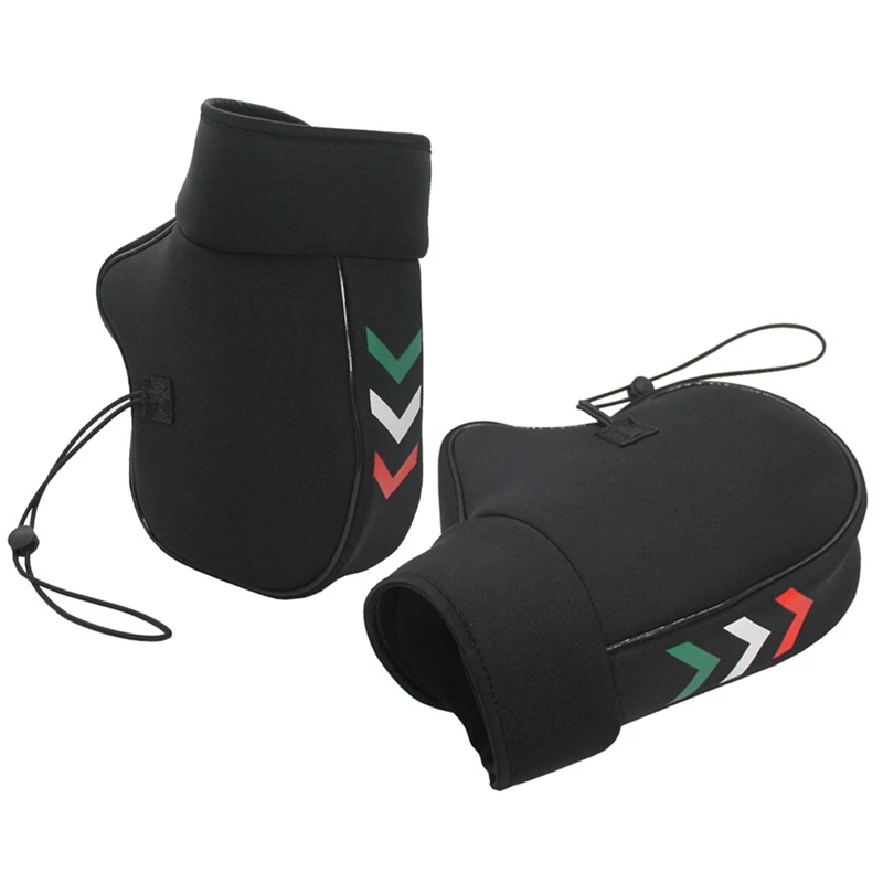 2-х предметные универсальные варежки на руль мотоцикла черные неопреновые