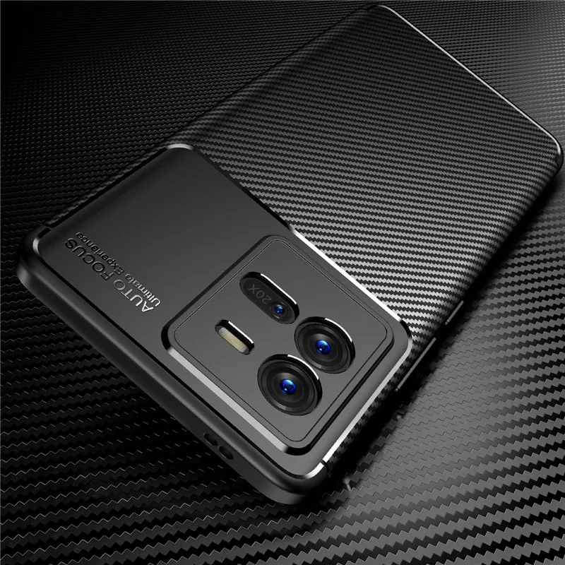 Matte Carbon Fiber Case For iQOO 10 Pro Cover Soft TPU Silicone Cover for Vivo iQOO 10 Bumper Vivo iQOO 10 Pro 6.78 inch