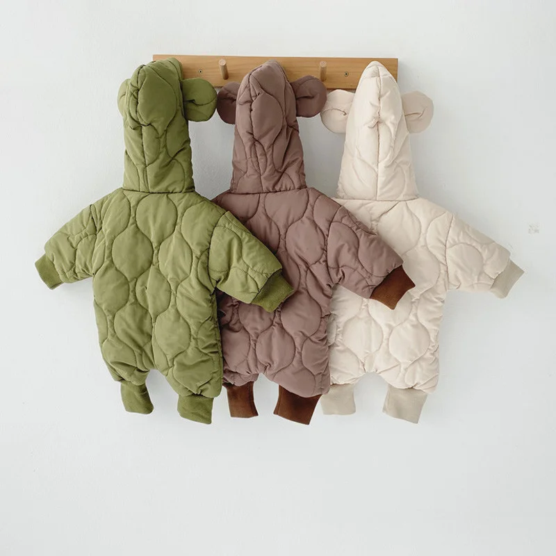 

Bear Baby Warm Coats Winter Warm Newborn Outfits Overalls New born Infant Boys Girls Thick Jumpsuits Rompers Baby Snowsuit coats