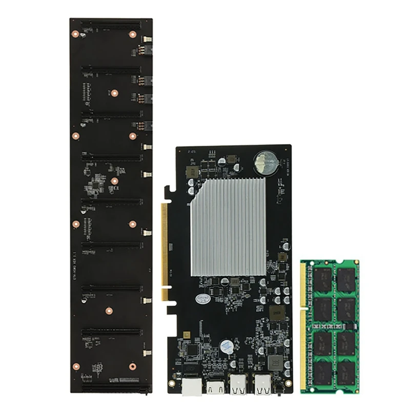 

ETH-HSW3 BTC Mining Motherboard+8G DDR3 RAM Set 8 Cards PCIE X16 Graphics Slot 67Mm Supports DDR3 DIMM MSATA Motherboard