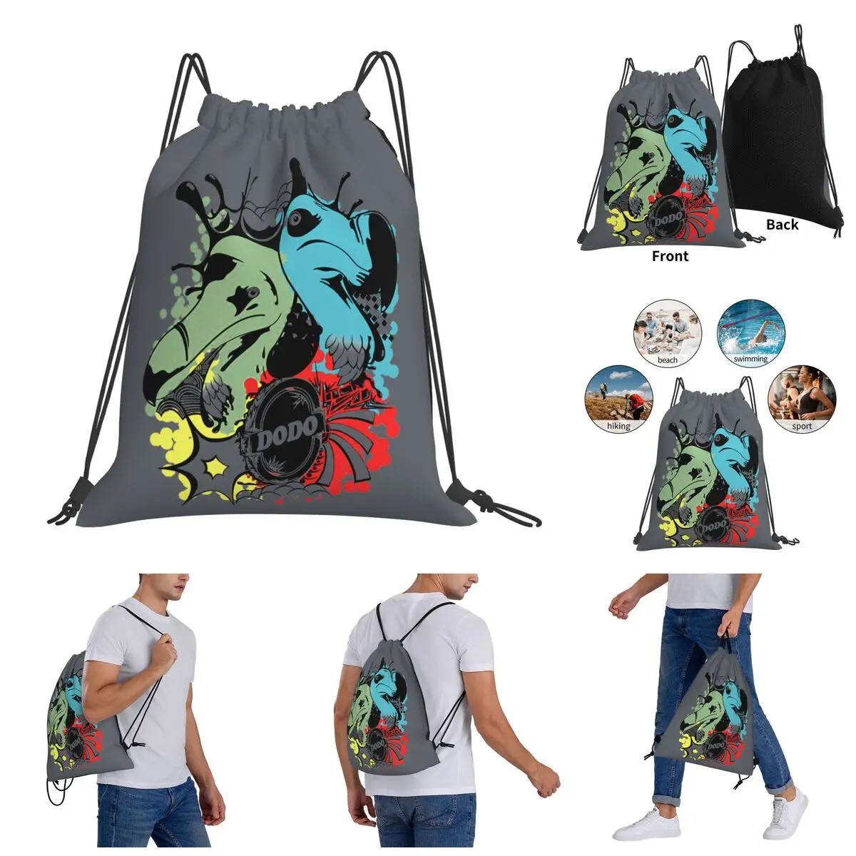 

Backpack Funny Novelty Drawstring Bags Gym Bag Badass Dodos Hot Sale Blanket roll