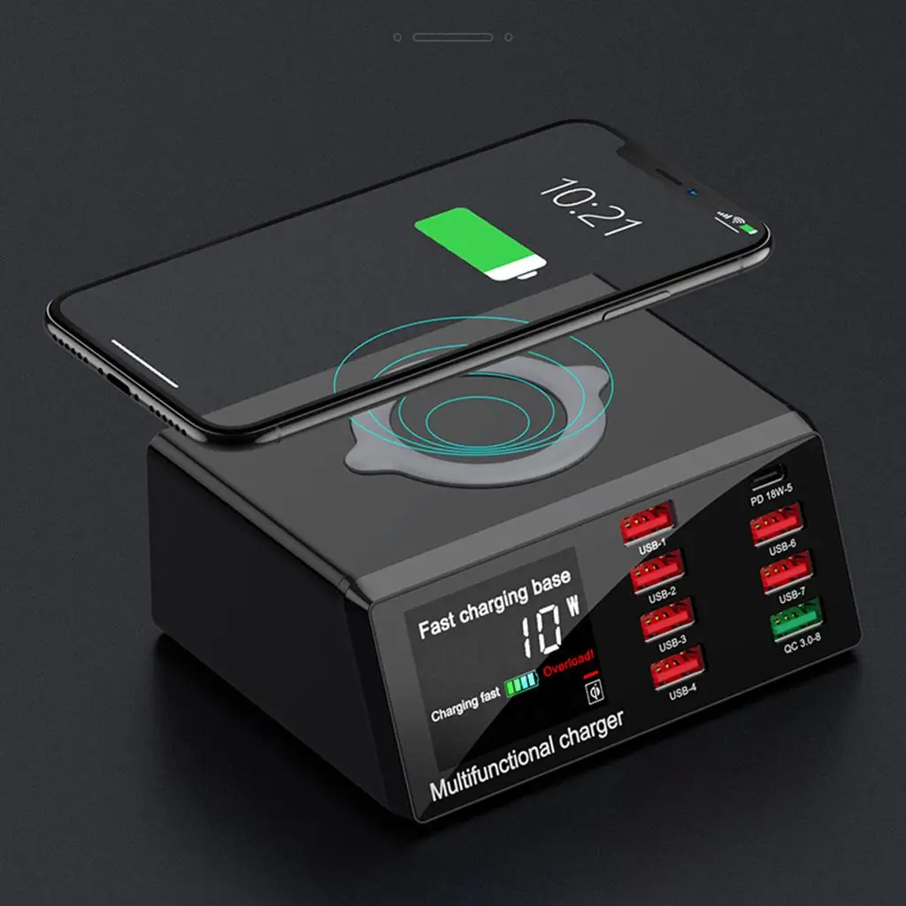 Gazechimp QC 3.0 Зарядка 8 портов USB Док-станция Беспроводная быстрая r Великобритания