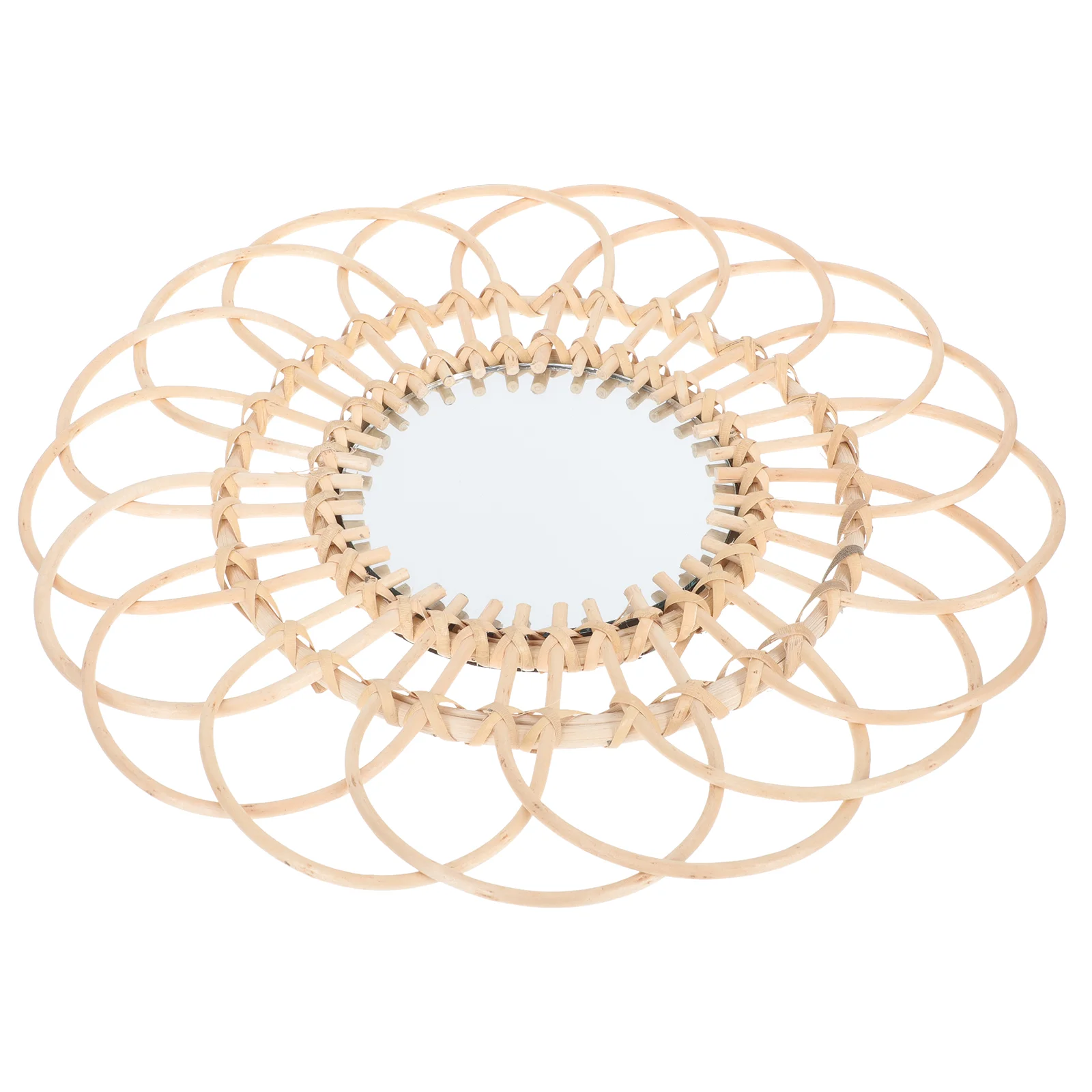 

Bohemian Decor Rattan Makeup Mirror Home Hanging Wall-mounted Living Room Bathroom
