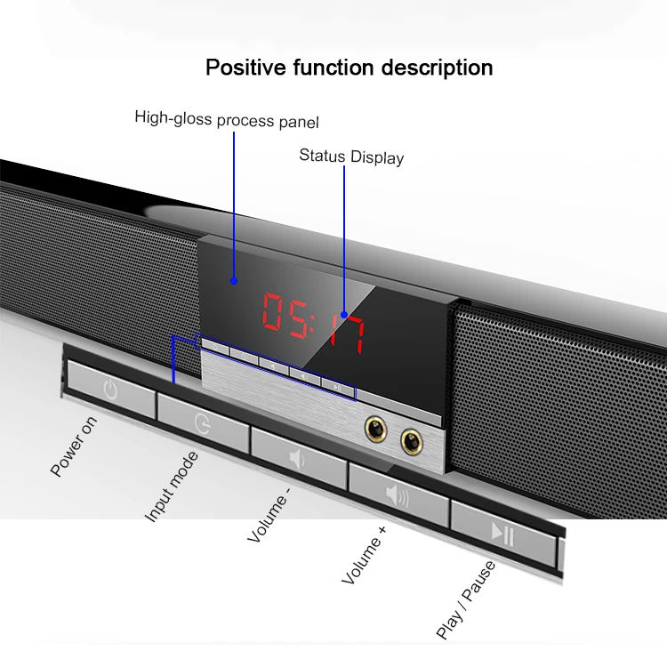 

Home Theater System 2.1 Channels Wireless Soundbar With Subwoofer Karaoke BT5.0 Computer Mobile Phone TV Sound Bar Speaker