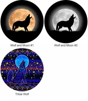 wolf howling at moon spare tire cover all sizes available in menu camera opening option in menu heavy duty tire protector