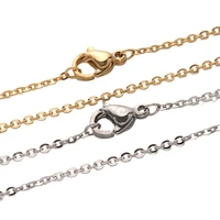 6pcs vacuum plating 304 stainless steel cable chain necklaces 19 7 inches gold color necklace chain for men women jewelry making