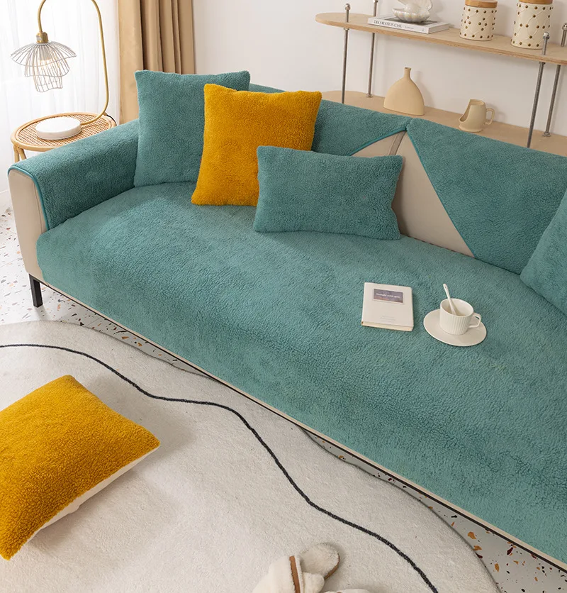 Новинка осенне-зимний плюшевый коврик для дивана из ягненка утолщенный теплый