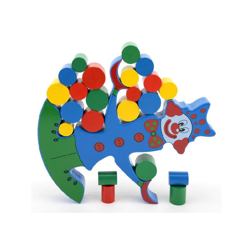 

Baby Model Building Kit Clown Balance Wooden Game Toy Children Building Blocks Enlightenment Educational Toys