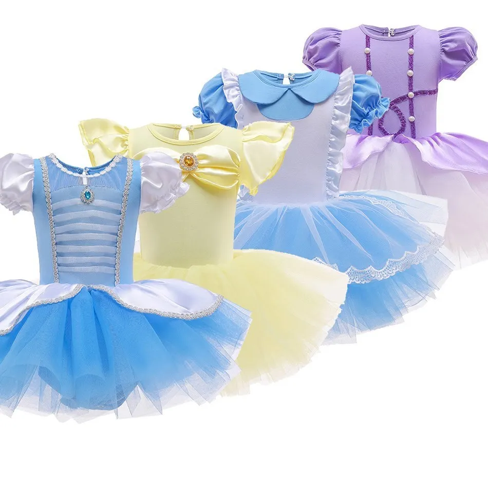 

Children Cinderella Dress Little Girl Princess Cosplay Layered Costume Kids Rapunzel Carnival Halloween Tulle Tutu Ballet 3-8T