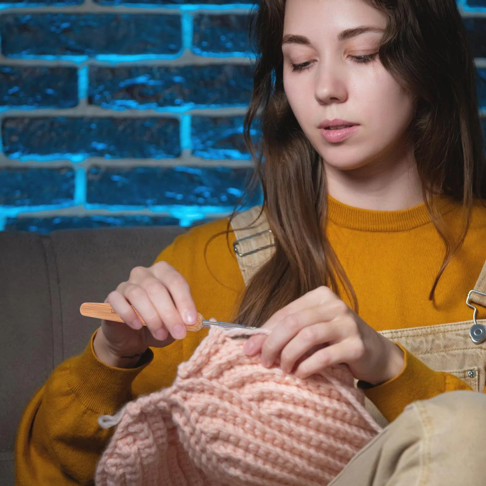 3 шт. игла для свитера круглая головка карбонизированный бамбуковый крючок