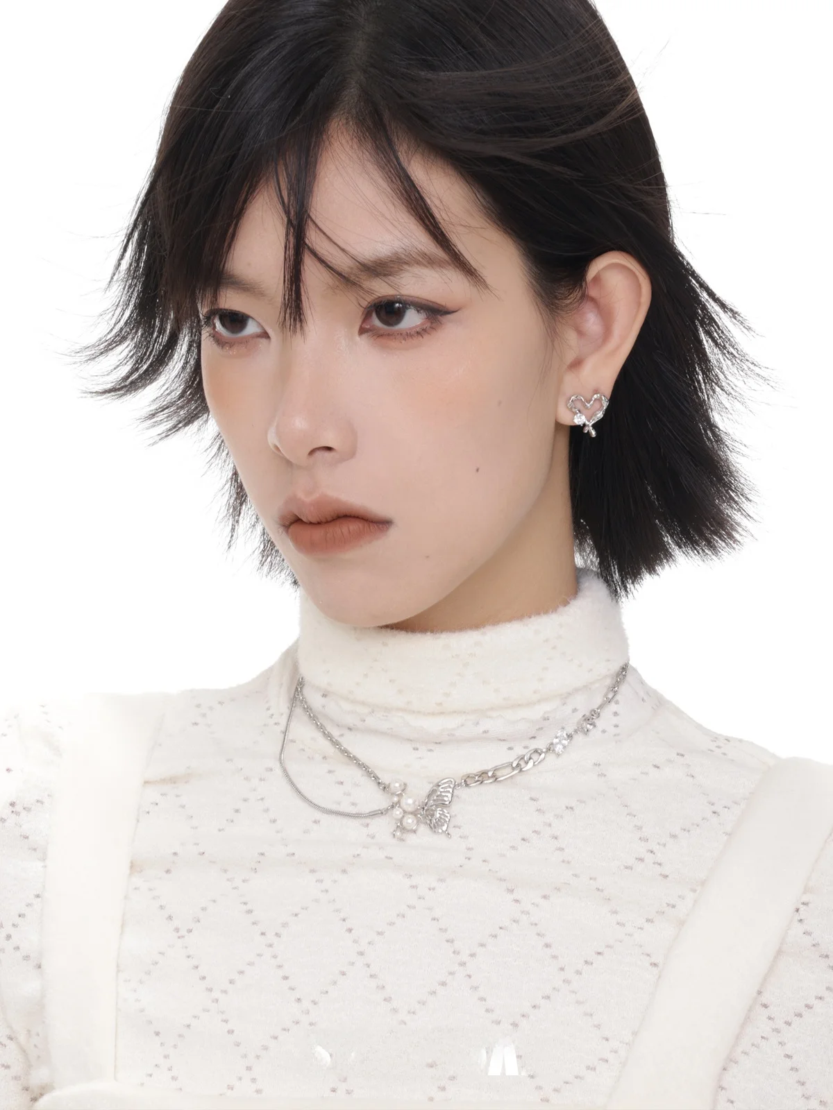 Полые серьги Sumiyaki в форме сердца S925 серебряные иглы подарок на день Святого