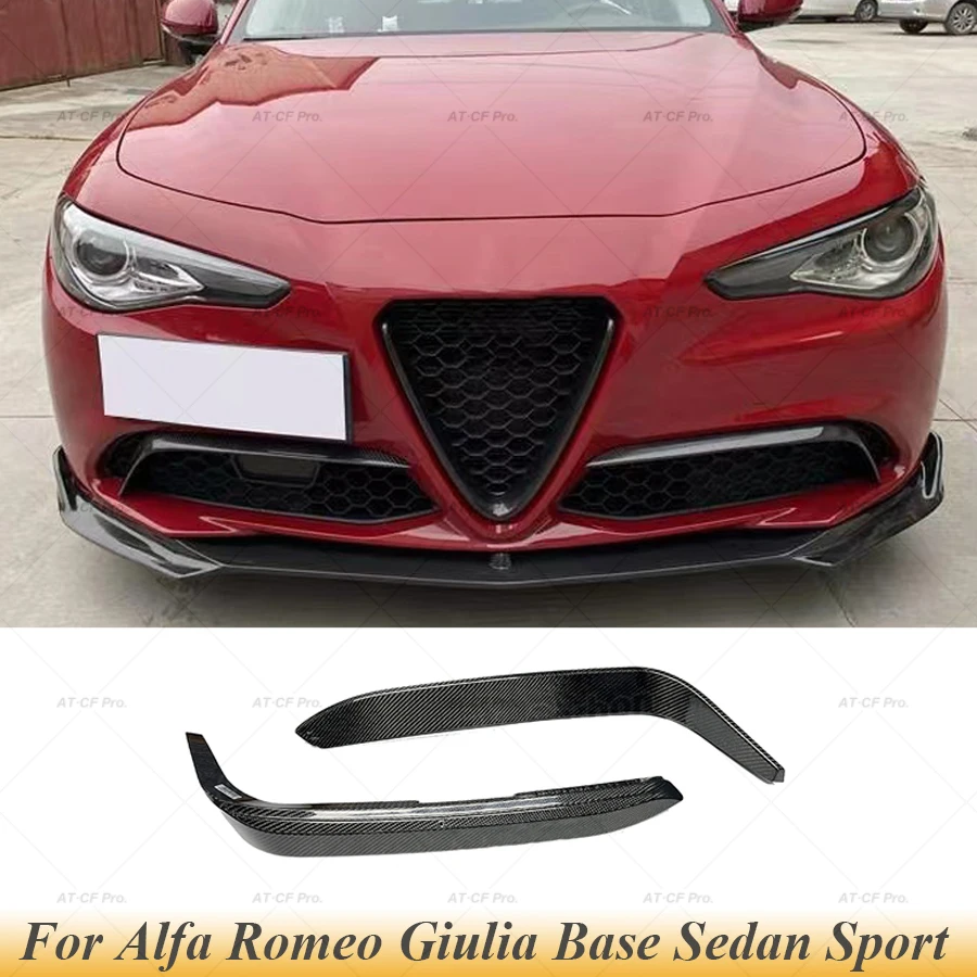 

Giulia Carbon Fiber Front Fog Light Cover Trim Front Bumper Lamp Trim Splitters For Alfa Romeo Giulia Base Sedan Sport 2015-2020