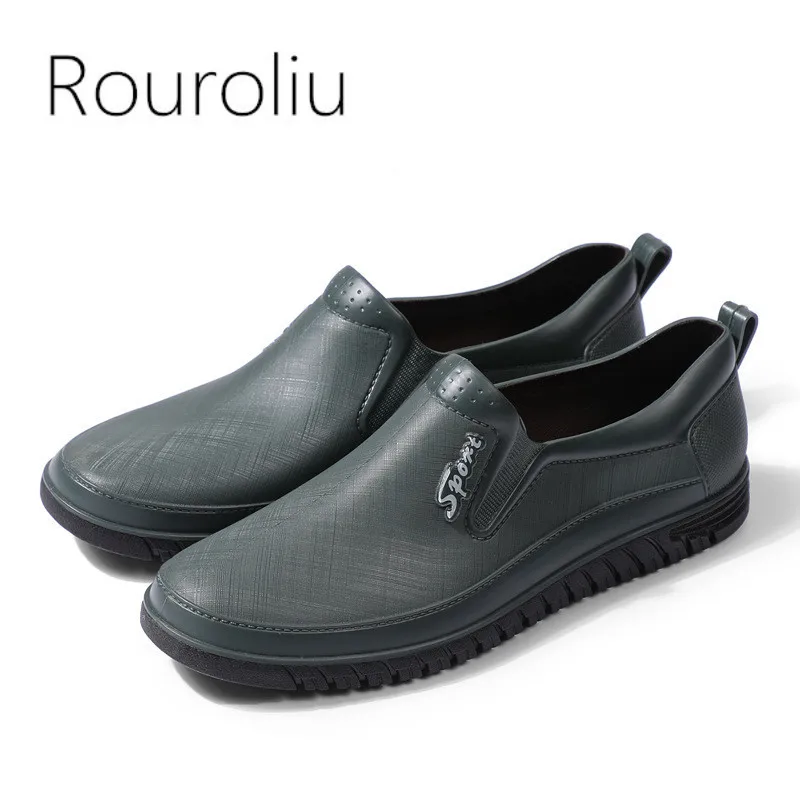 

Brand New Spring and Summer Breathable Low-top Rain Boots Men Slip-on Work Water Shoes Adult Soft Comfort Rain Shoes