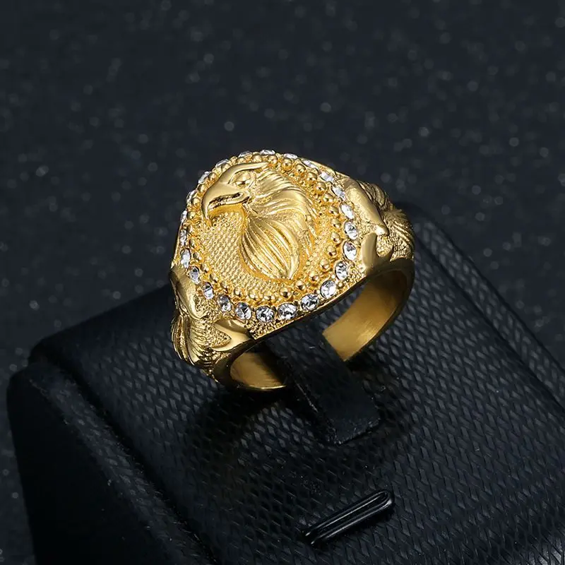 

Punk Cool Men Eagle Anchor Ring Silver Plated Stainless Steel Lion Rome Soldier Horse Dragon Rings Fashion Jewelry bague homme