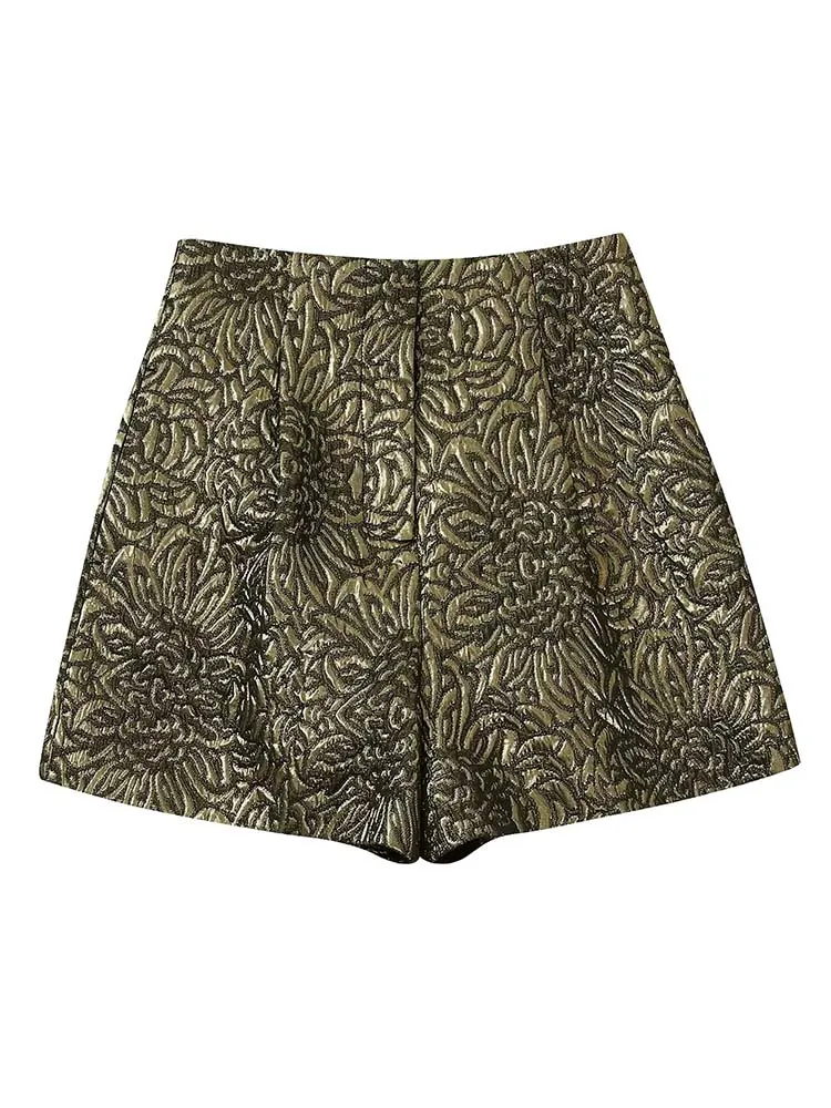 

Шорты TRAF женские с цветочным принтом, Модные Винтажные Короткие штаны с завышенной талией и боковыми карманами, 2023