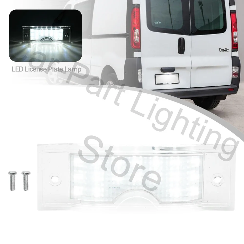 

2Pcs LED License Number Plate Light Rear Tail For Opel Vauxhall Vivaro A Vivaro B Renault Trafic II MK2 Nissan Primastar NV300