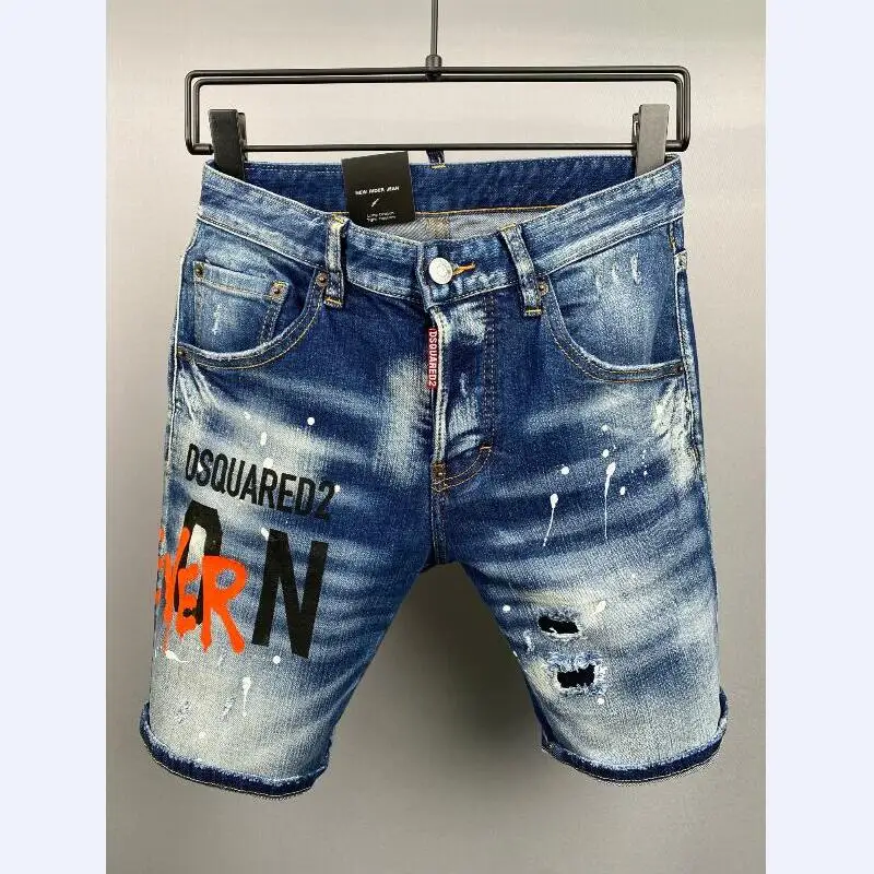 

Dsquared2 летние мужские короткие джинсовые Модные Повседневные зауженные высококачественные джинсовые шорты одежда 9828-1