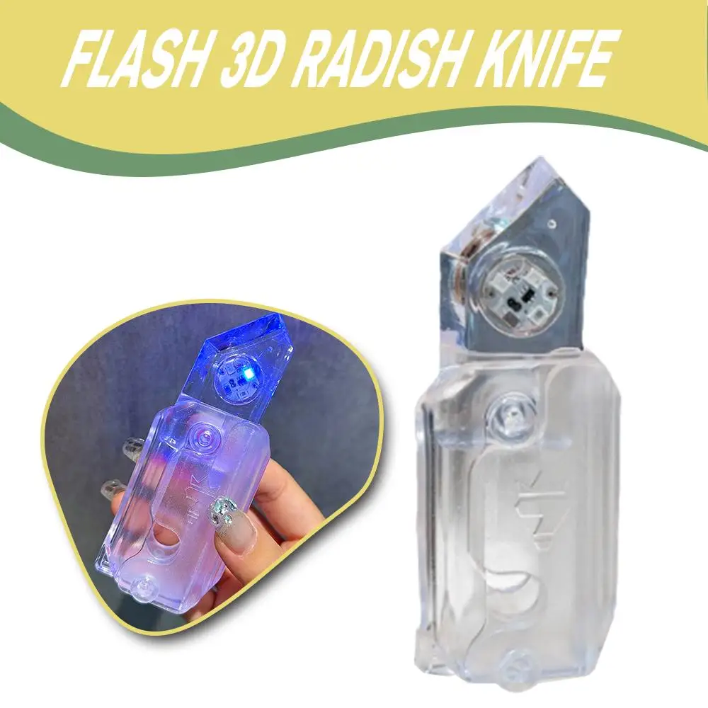 

Luminous Carrot Gravity Knife Fidget Toys Children Decompression Push Card Toy 3D Printing Glowing Carrot Knife Toy for Kid D8O4