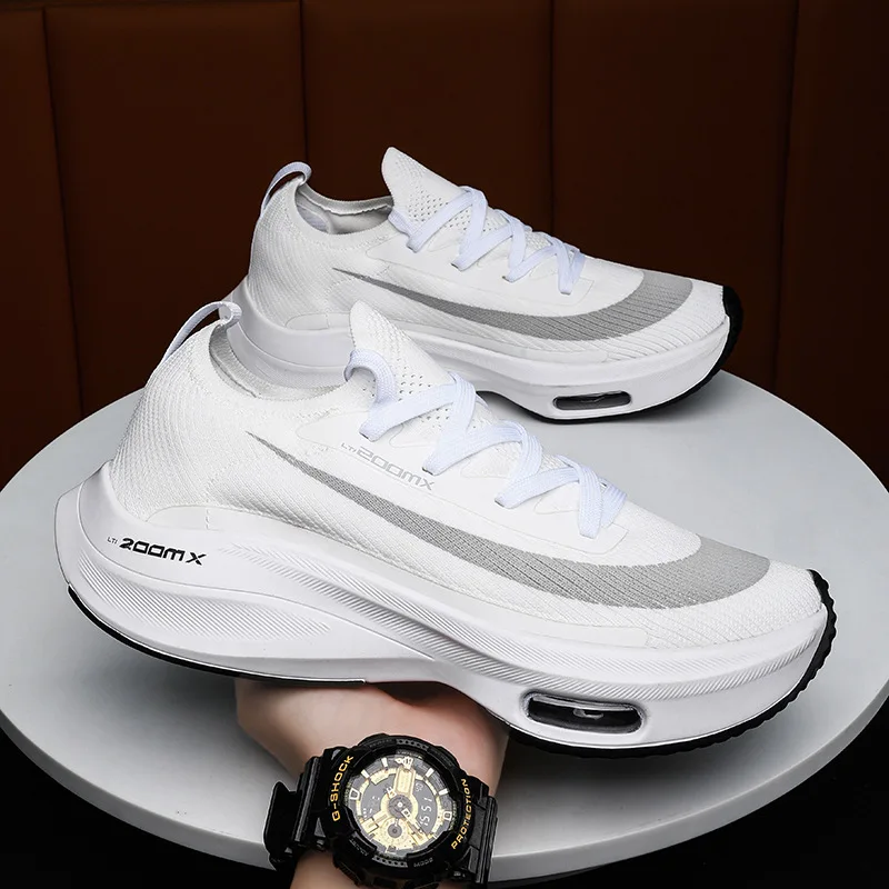 Running Shoes Fashion Men's Sneakers Jogging Lace Up Shock Absorption for Woman Cushioning Trainer Race Breathable Couple Shoes