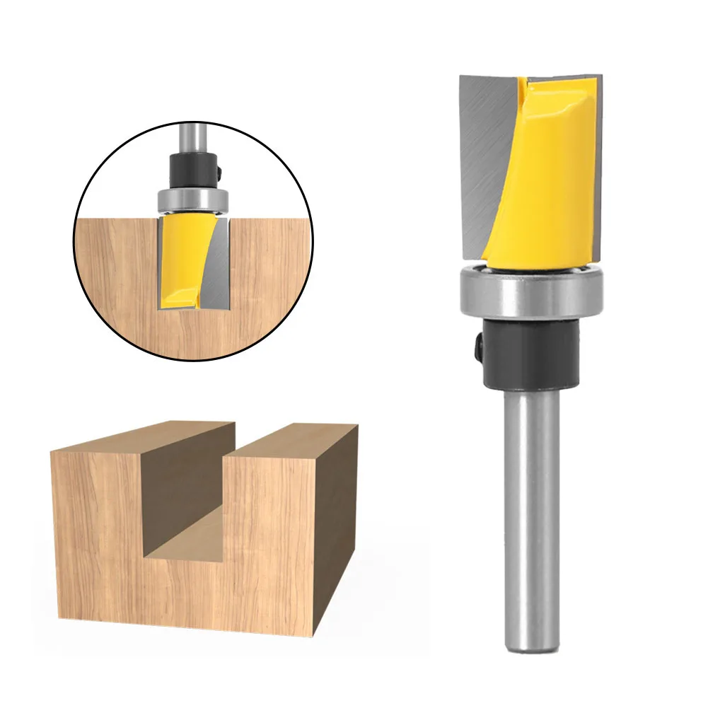 

1PC 1/4" 6.35MM 6MM Shank Milling Cutter Wood Carving Trim Hinge Mortising Router Bit Straight End Mill Trimmer Cleaning Flush